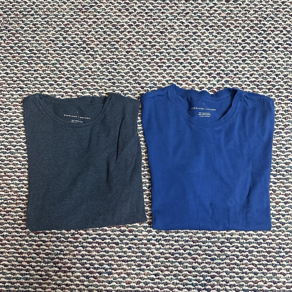 Bundle Everlane Men‎ Uniform Tee Shirt Navy Blue & Gray Organic Cotton Sz M Crew